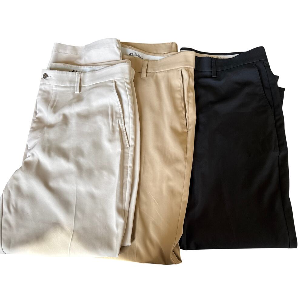 Lot of 3 Callaway Mens Golf Trouser Pants 38x30 Performance Straight Athletic